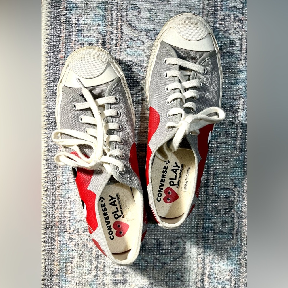 Comme des Garçons Converse PLAY Red and Gray Sneakers